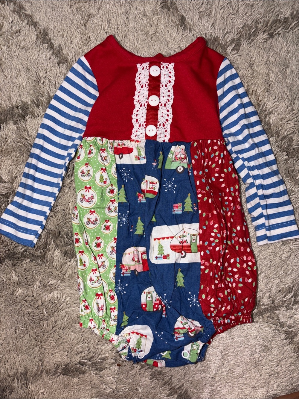 Holiday Patchwork Long-Sleeve Bubble